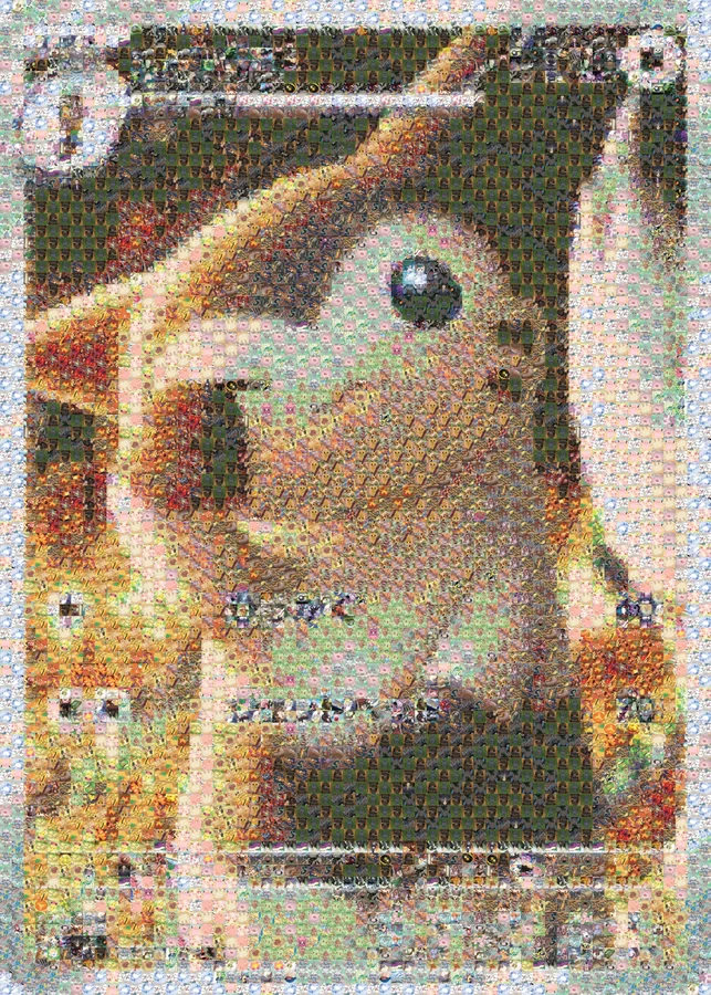 The Furret card rebuilt out of Pokémon cards